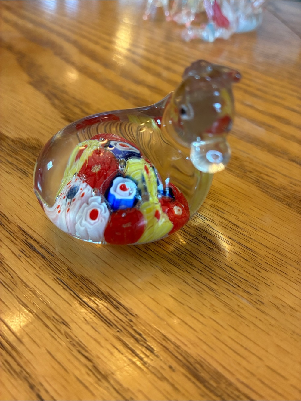 Vintage Millefiori Art Glass Horse Figurine Colorful Paperweight Home Decor